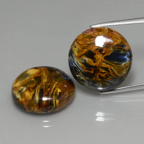 Pietersite naturale multicolore da  ct, taglio rotondo, opaco