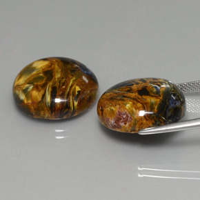 Pietersite naturale multicolore da  ct, taglio rotondo, opaco