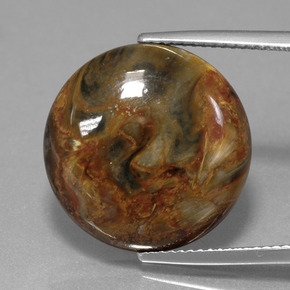Pietersite naturale multicolore da 13,41 ct, taglio rotondo, opaco