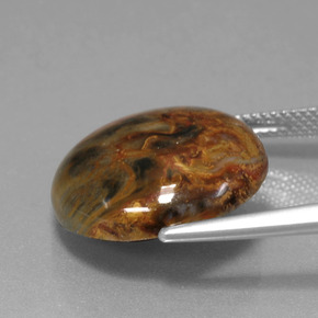 Pietersite naturale multicolore da 13,41 ct, taglio rotondo, opaco