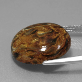 Pietersite Multicolore naturale da 15.43 ct, Taglio rotondo, Opaco