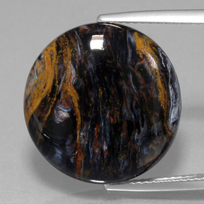 Pietersite naturale multicolore da 13,82 ct, taglio rotondo, opaco