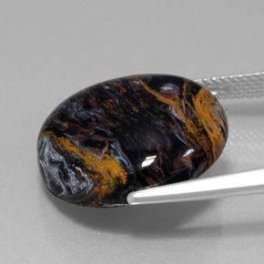 Pietersite naturale multicolore da 13,82 ct, taglio rotondo, opaco