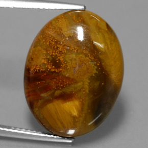 Pietersite naturale multicolore da 12,64 ct, taglio ovale, opaco