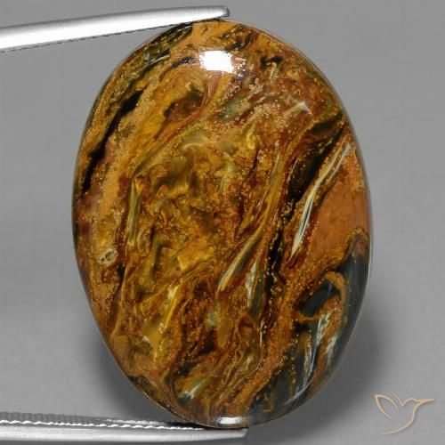 34.44ct Naturale Multicolore Pietersite, Ovale, Opaco