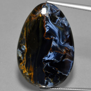 Pietersite naturale multicolore da 30,52 ct, taglio a pera, opaco