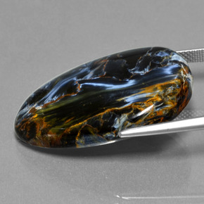 Pietersite naturale multicolore da 30,52 ct, taglio a pera, opaco