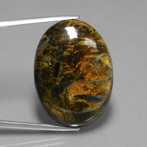 Pietersite naturale multicolore da 37,04 ct, taglio ovale, opaco