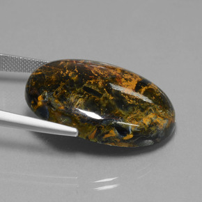Pietersite naturale multicolore da 37,04 ct, taglio ovale, opaco