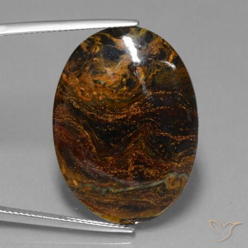 19.62ct Naturale Multicolore Pietersite, Ovale, Opaco