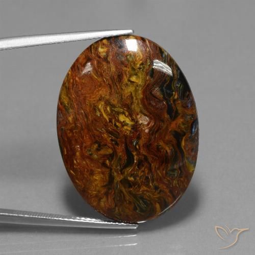 22.19ct Naturale Multicolore Pietersite, Ovale, Opaco