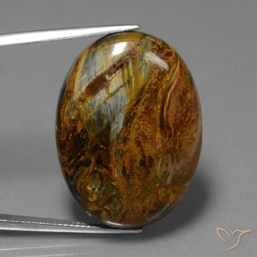 34.18ct Naturale Multicolore Pietersite, Ovale, Opaco