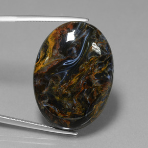 Pietersite naturale multicolore da 41,01 ct, taglio ovale, opaco