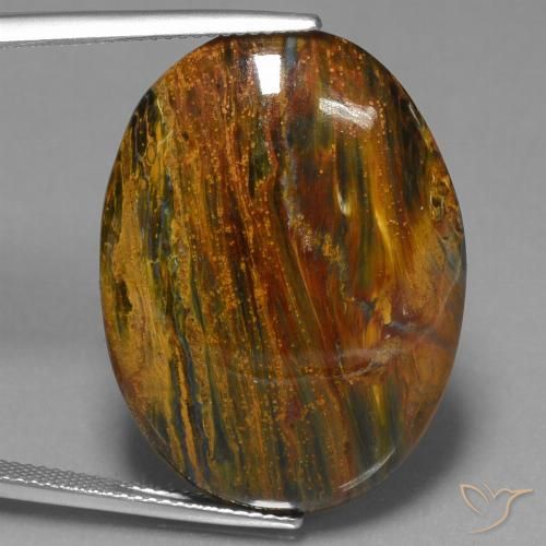 24.96ct Naturale Multicolore Pietersite, Ovale, Opaco