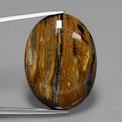 26.40ct Naturale Multicolore Pietersite, Ovale, Opaco