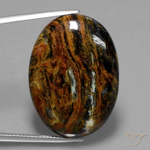 33.05ct Naturale Multicolore Pietersite, Ovale, Opaco