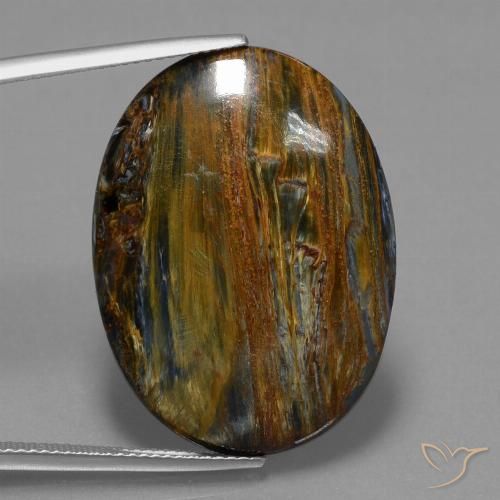 23.70ct Naturale Multicolore Pietersite, Ovale, Opaco