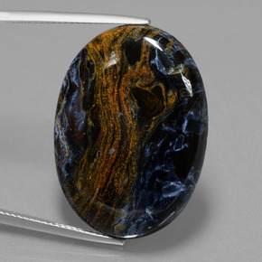 Pietersite naturale multicolore da 28,85 ct, taglio ovale, opaco
