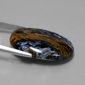 Pietersite naturale multicolore da 28,85 ct, taglio ovale, opaco