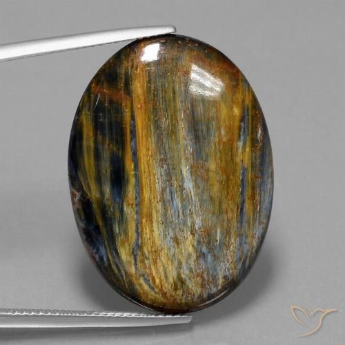 21.88ct Naturale Multicolore Pietersite, Ovale, Opaco