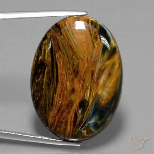 33.78ct Naturale Multicolore Pietersite, Ovale, Opaco