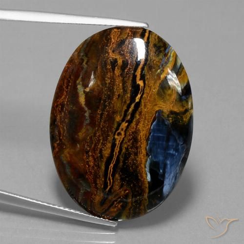 19.63ct Naturale Multicolore Pietersite, Ovale, Opaco