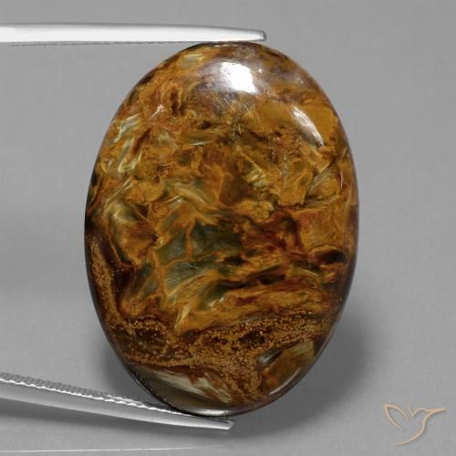 28.44ct Naturale Multicolore Pietersite, Ovale, Opaco