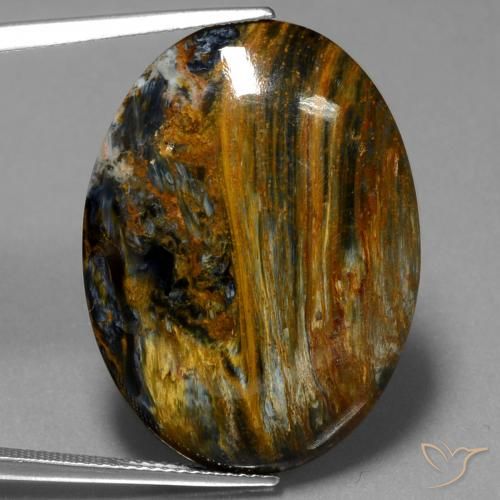 24.82ct Naturale Multicolore Pietersite, Ovale, Opaco