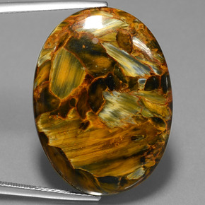 Pietersite naturale multicolore da 25,72 ct, taglio ovale, opaco