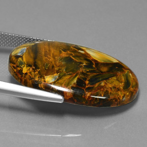 Pietersite naturale multicolore da 25,72 ct, taglio ovale, opaco