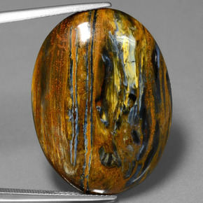 Pietersite naturale multicolore da 26,71 ct, taglio ovale, opaco