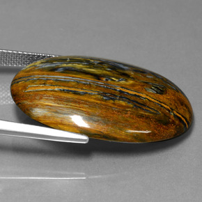 Pietersite naturale multicolore da 26,71 ct, taglio ovale, opaco