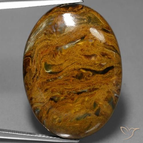 40.92ct Naturale Multicolore Pietersite, Ovale, Opaco