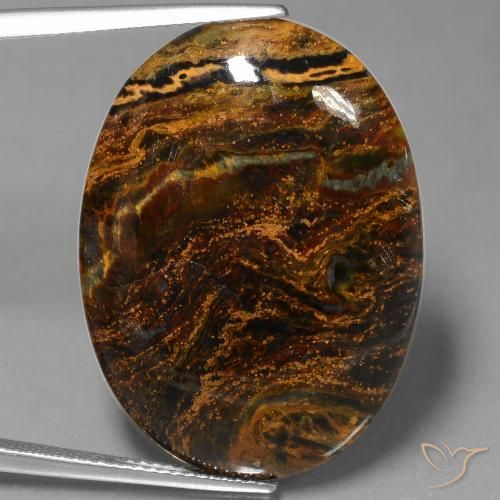 21.92ct Naturale Multicolore Pietersite, Ovale, Opaco