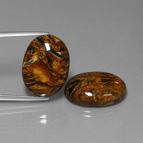 Pietersite naturale multicolore da 26,37 ct, taglio ovale, opaco