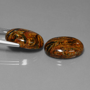 Pietersite naturale multicolore da 26,37 ct, taglio ovale, opaco