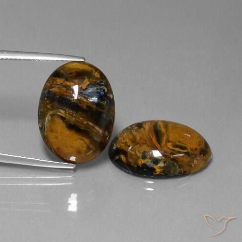 25.29ctw Naturale Multicolore Pietersite, Ovale, Opaco