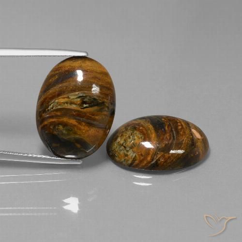 23.62ctw Naturale Multicolore Pietersite, Ovale, Opaco