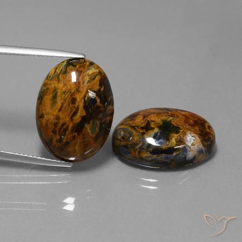 28.36ctw Naturale Multicolore Pietersite, Ovale, Opaco