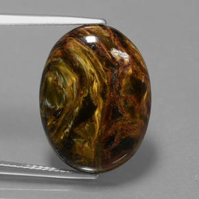 Pietersite naturale multicolore da 12,81 ct, taglio ovale, opaco