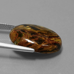 Pietersite naturale multicolore da 12,81 ct, taglio ovale, opaco