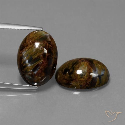 10.01ctw Naturale Multicolore Pietersite, Ovale, Opaco