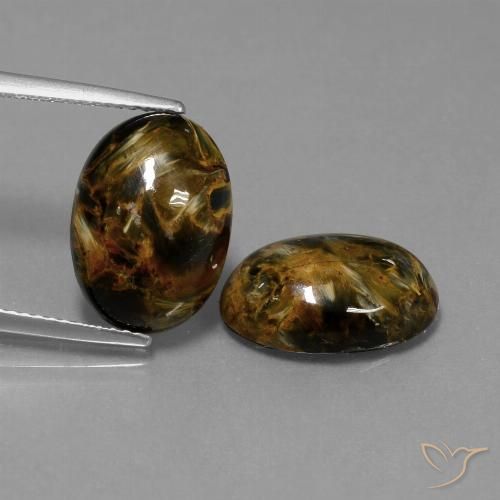 9.17ctw Naturale Multicolore Pietersite, Ovale, Opaco