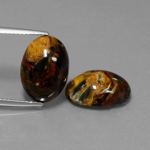 Gemme di Pietersite Multicolore naturale da 9.19 ct, Taglio ovale, Opaco
