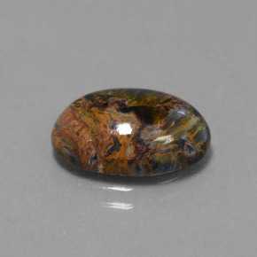 Pietersite naturale multicolore da 4,11 ct, taglio ovale, opaco