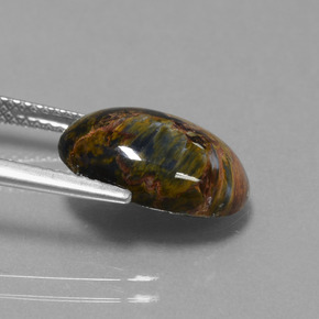 Pietersite naturale multicolore da 4,11 ct, taglio ovale, opaco