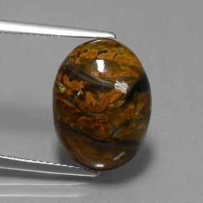 Pietersite Multicolore naturale da 7.60 ct, Taglio ovale, Opaco