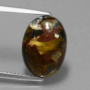 Pietersite naturale multicolore da 4,21 ct, taglio ovale, opaco