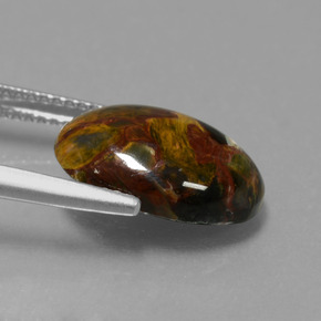 Pietersite naturale multicolore da 4,21 ct, taglio ovale, opaco