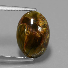Pietersite naturale multicolore da 4,48 ct, taglio ovale, opaco
